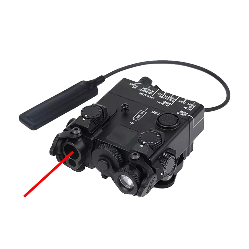 Nylon DL-A2 Aiming Laser Sight Box(with Infrared IR Laser + LED White Flashlight & Mount+Red Laser) & Modular Remote Wire Pressure Switch, BK