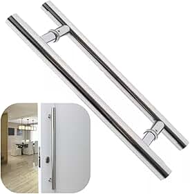 Puxador para Porta em Aço Inox Polido, Redondo, Cilindrico, Tubular de 80cm, Todas As Portas