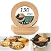 Luriseminger Lot de 150 feuilles de papier sulfurisé Airfryer - 16 cm - Antiadhésif - Pour friteuse à air chaud, friteuse à air chaud, four à micro-ondes