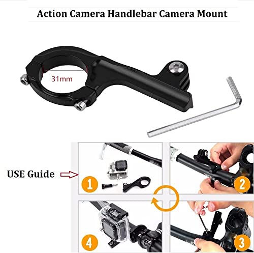 NASHnal Camera Motorcycle Mount, Handlebar Mount Clip for Bike Bicycle Moto Motorcycle Handlebar, Compatible with Gopro Hero 9 8 7 6 5 4 Session Fusion 3+ 3, and other Action Cameras