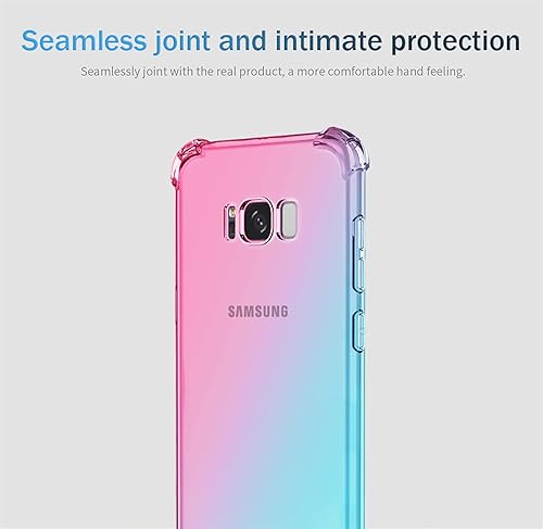 Miniatura 3 de OEURVQO Funda para Galaxy S8 Plus Samsung S8 Plus transparente lindo degradado, colorido, delgado, suave, TPU a prueba de golpes, antiarañazos,