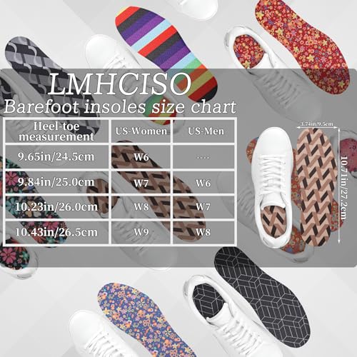 Image of 3 Packs Sockless Insoles Inner Soles for Women,No Show Socks Sockless Shoe Inserts,Anti-Odor Non Slip,Washable,Geometry Print,Size 6-9