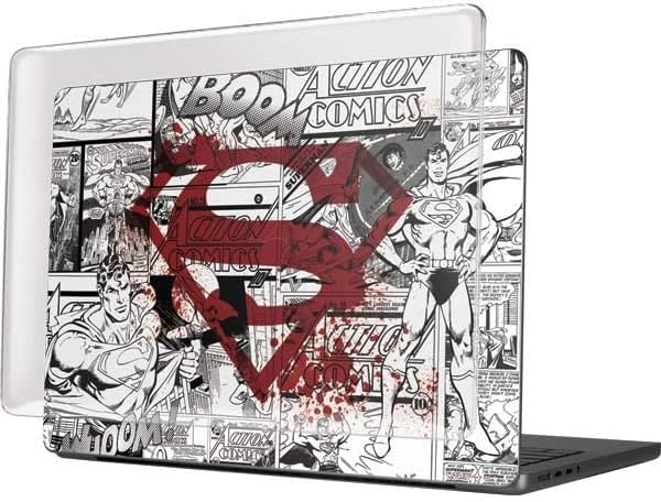 Skinit Case + Skin Compatible with MacBook Pro 14in (2021) - Officially Licensed Warner Bros Superman Comic Logo in Red Design