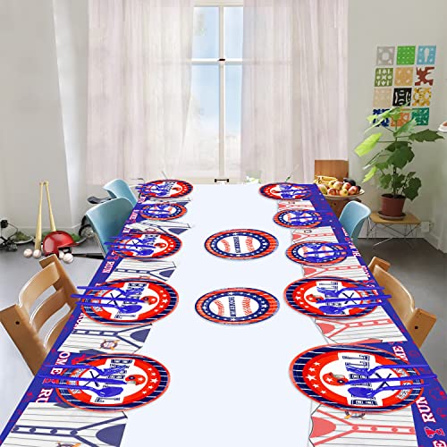 Pixhotul 162 Pcs Baseball Party Decorations - Baseball Tableware Set, Baseball Tablecloth Paper Plates, Napkins, Forks Sports Themed Birthday Party Supplies For Kids, Adults, Serves 40 #TOP3