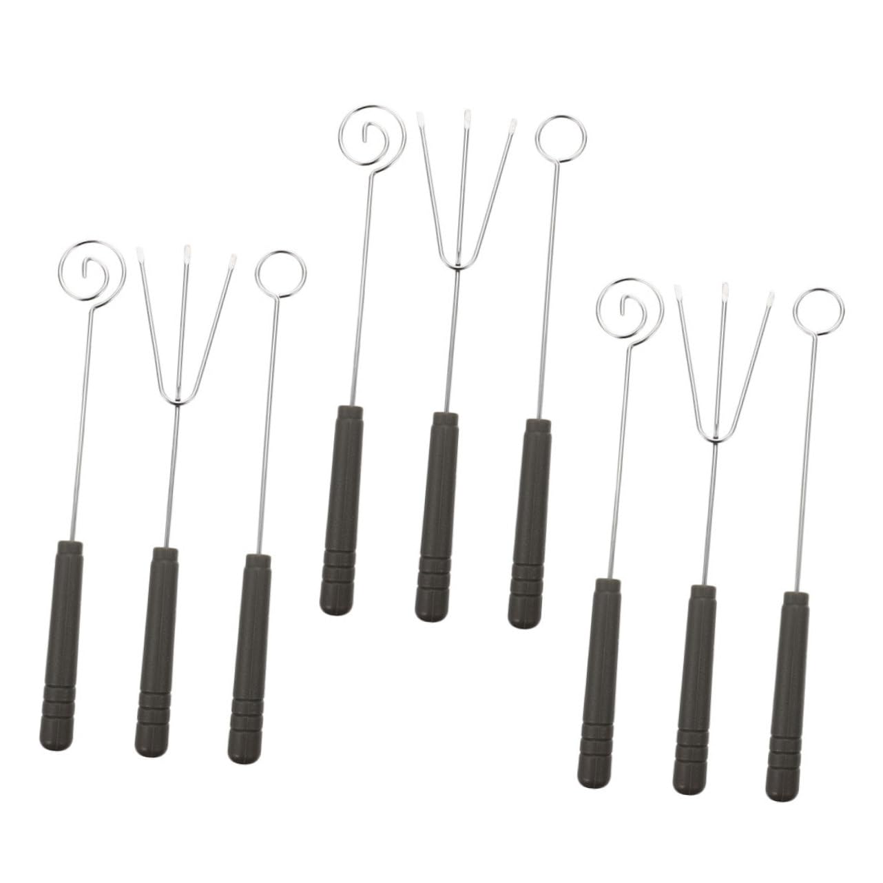 COLLBATH 9pcs Chocolate Fork Cheese Fondue Picks Cheese Fondue Tool Chef Plating Tools Chocolate Decorating Tools Chocolate Dipping Tool Fondue Accessories Fondue Tools Plastic Black