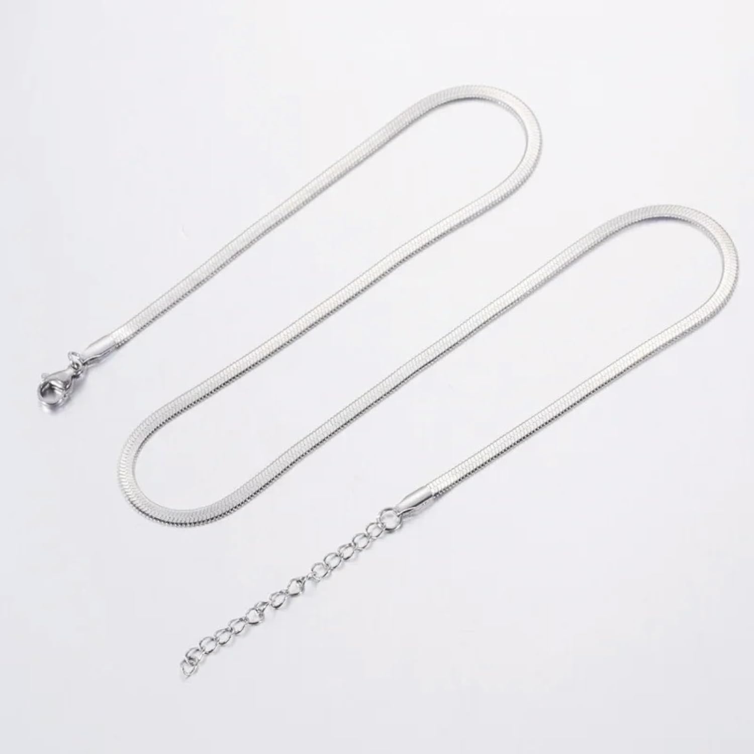 [小さな店] ファッション 3 mm ヒップホップ チョーカー ネックレス、幅 2-5 mm ブレード スネーク ステンレス チェー