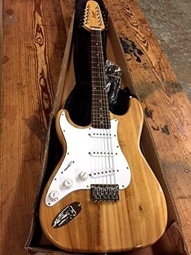 NEW 12 STRING ELECTRIC LEFT HANDED NATURAL HARD TAIL STRAT STYLE GUITAR LEFTY