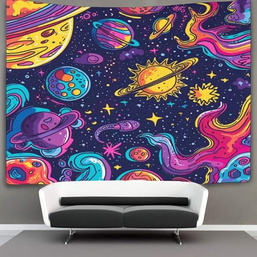 Tapisserie murale corps célestes tissu 3D pour cacher un mur blanc - 3