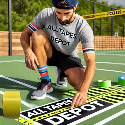 Image of All Tapes Depot Green Vinyl Pinstriping Tape, 2 inch x 36 Yards - Ideal for Pickleball Court Lines, Floor Marking, Crafts, Boats, Vehicles 2 inch X 36 YD, 1 ROLL Color Green