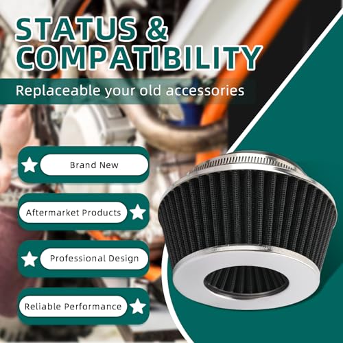 AUTOKAY Universal Clamp-On Air Filter Round Reverse Tapered Washable Filter 3 in/3.5 in/4 in Flange ID, 2.625 in (67 mm) Height, 6 in (152 mm) Base, 4.75 in Top, SPE-8161, Black by AUTOKAY - Image 4