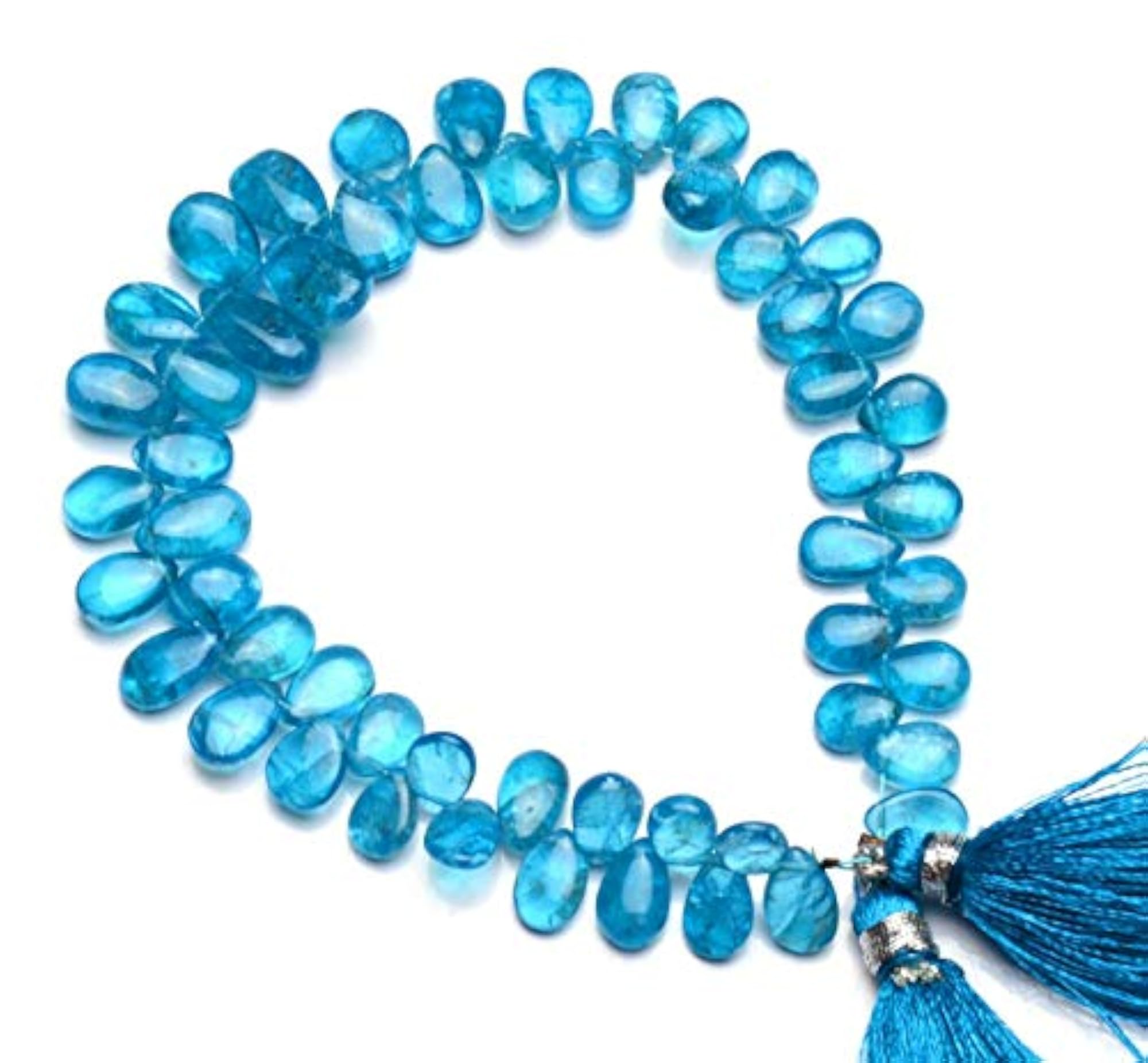 Neon Blue Apatite Pear Shape Stones for Jewellery Making