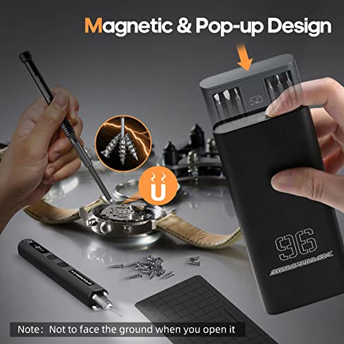 Am Arrowmax Electric Screwdriver, 102 In 1 Precision Screwdriver W/ 96 Magnetic Bits, 4 Torque Modes, Red Dot, If Winning Design, Rechargeable Mini Cordless Screwdriver For Phone, Laptop, Black #TOP1