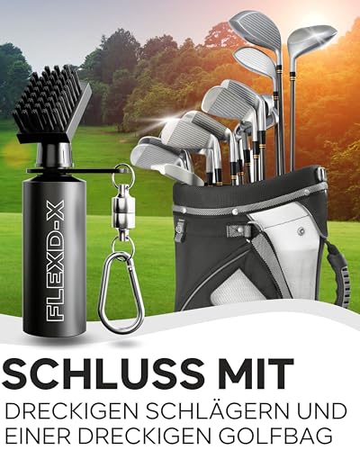 FLEXD-X 2 Stück Hochwertige Golf Bürste mit Wasser - Golfschläger Bürste, 118ml Tank Golfschläger Reiniger perfekt auf dem Platz, Reinigungsbürste für Golfschläger