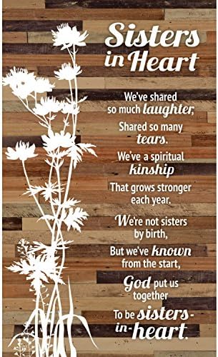 DEXSA Plaque-Wood Silhouettes-Sisters In Heart (6" x 9") | Made in the USA