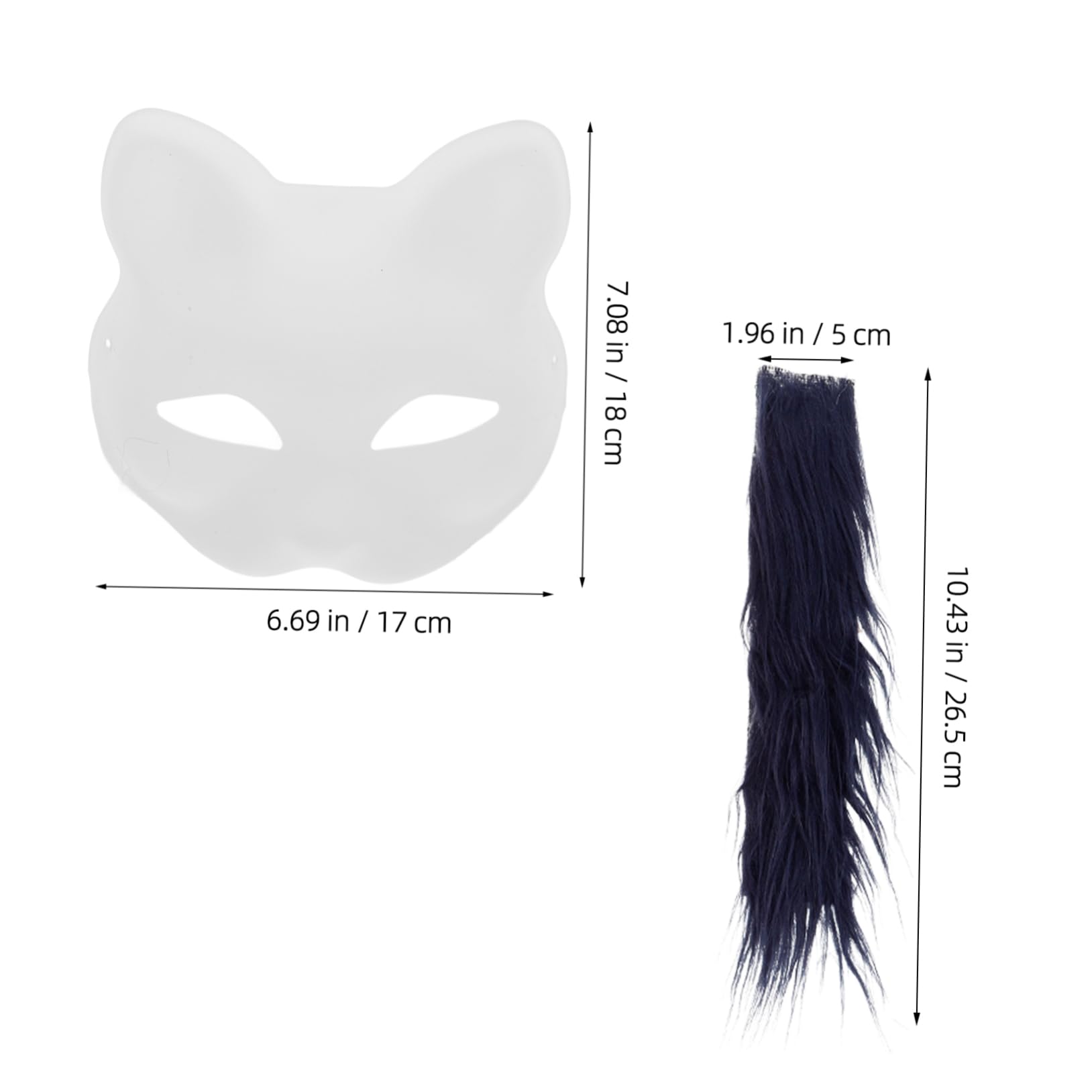 STOBAZA 1Set DIY Plush Unfinished Blank Masks for Halloween Crafting Cosplay Includes Masks Fluffy Strips Mesh Comfortable Eye Catching