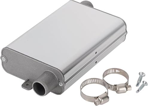 CYDZSW 24mm Diesel Heater Exhaust Pipe Muffler Silencer Upgraded with Clamps Fits for Webasto Eberspacher Chinese Diesel Auxiliary Heaters,Aluminum Alloy Air Parking Heater Accessories Silver
