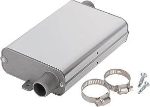 24mm Diesel Heater Exhaust Pipe Muffler Silencer Upgraded with Clamps Fits for Webasto Eberspacher Chinese Diesel Auxiliary Heaters,Aluminum Alloy Air Parking Heater Accessories (Silver)