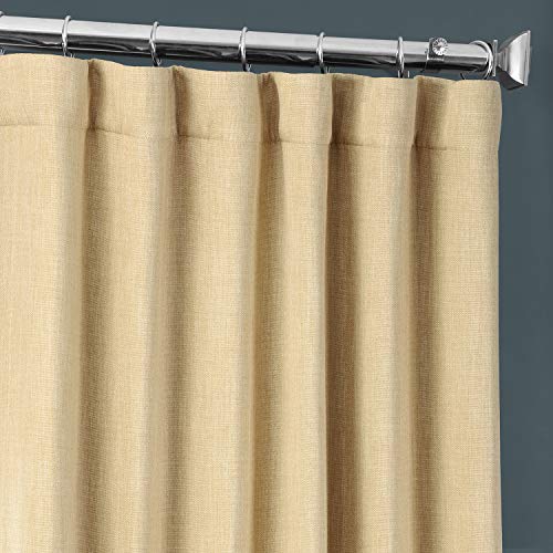 Image of HPD Half Price Drapes - Faux Linen Curtains for Living Room (1 Panel) - 50W X 120L - Textured Room Darkening Curtains for Bedroom 120 Inches Long - Drapes for Home Decor, Millet