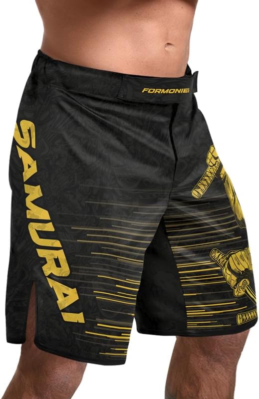 FORMONIES Samurai BJJ Fight Shorts for Men – No-Gi Training Shorts for MMA, Grappling & Wrestling