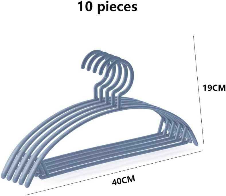 Heavy Duty Garment Hangers, Plastic Clothes Hangers Lightweight Non Slip Coat for Clothing 10 Pack(Blue)