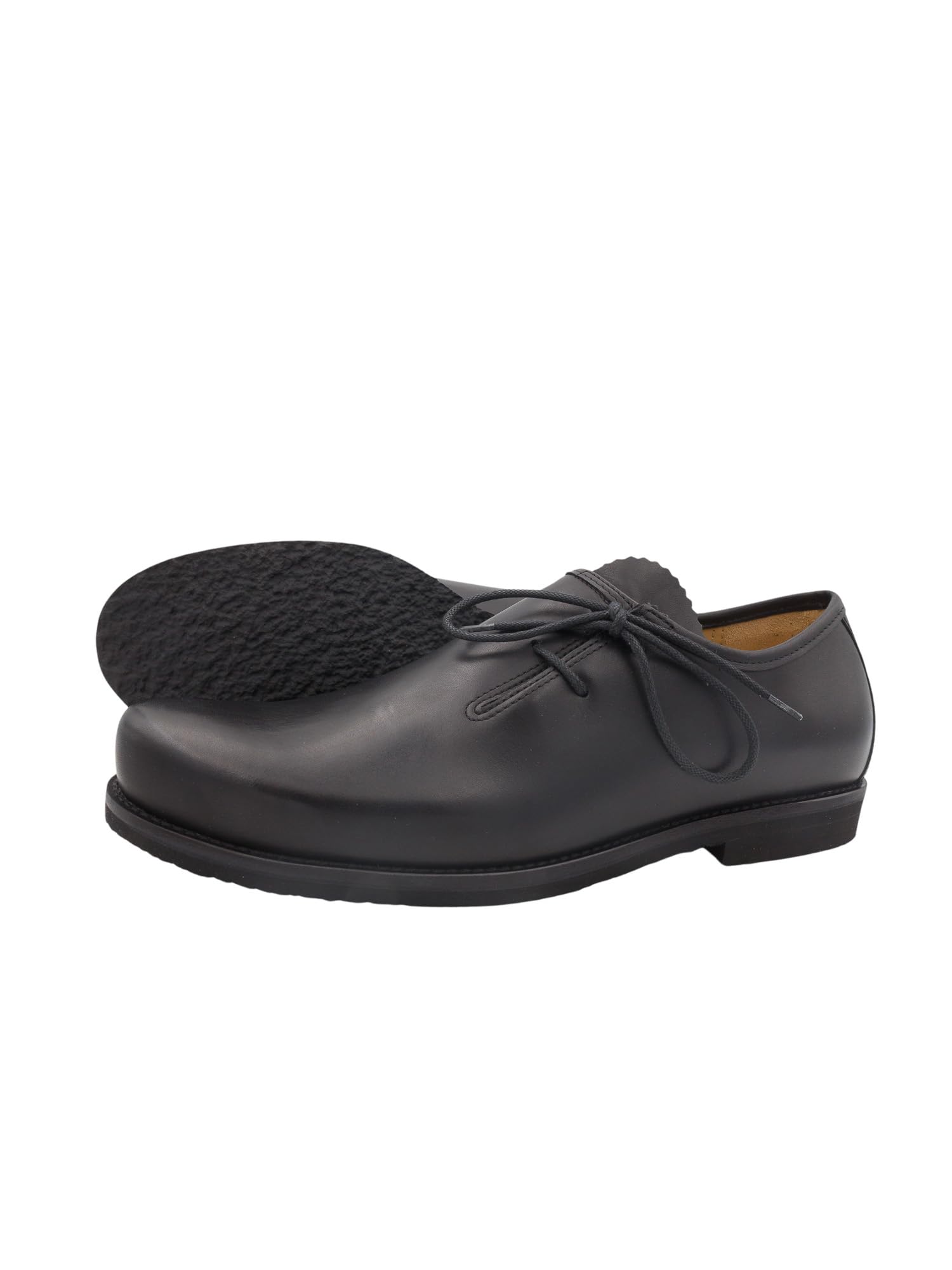 Trachtenschuh Softy für Herren, Flache Haferlschuhe für Männer, Schwarze Schuhe für das Oktoberfest mit Schnürung
