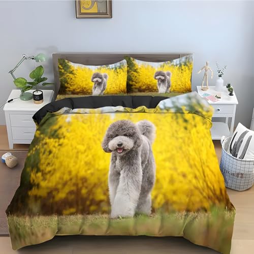 Parure de lit Bichon Frisé en microfibre douce avec fermeture éclair durable - 2
