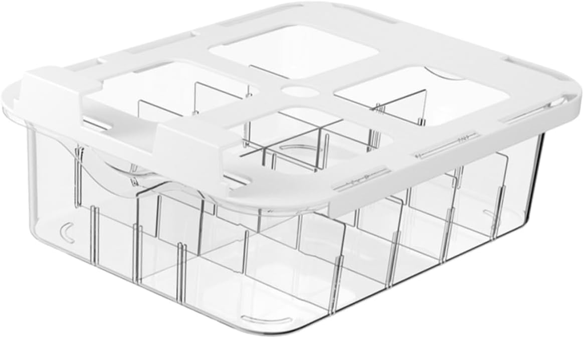 VICASKY 15Grid Adhesive Under Cabinet Socks Holder Transparent Drawer Organizer for Underwear Socks Storage Compartment Dustproof Box for Closet Wardrobe Pet Material