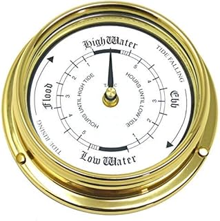 Tabic Tide Clock Traditional TideClock Heavy Lacquered Brass (1/2kg) Classic Nautical Clock Gift Tidal Fishing Coastal Clock Handmade in England.