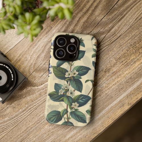 Coque rigide iPhone 16 Pro anti-trace motif botanique vintage - 4