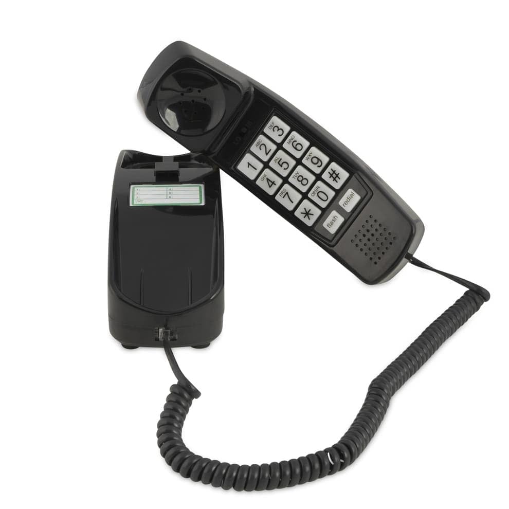 Telefony przewodowe do telefonów stacjonarnych – telefon stacjonarny premium dla seniorów i osób niedosłyszących, stare telefony z lat 80-tych, świetny stary telefon stacjonarny do domu (czarny) przewodowy telefon firmy iSoHo Phones