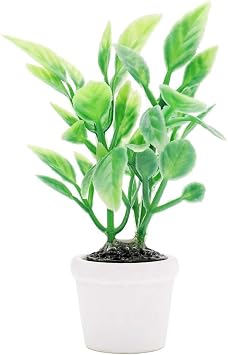 Artificial Miniature Plants for Dollhouse - 112 Scale Hanging Potted Greenery for Fairy Gardens, Terrariums and Diorama Displays
