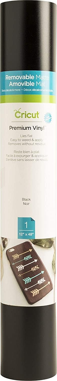 Cricut 2004296 Premium Vinyl™ – Removable, Black