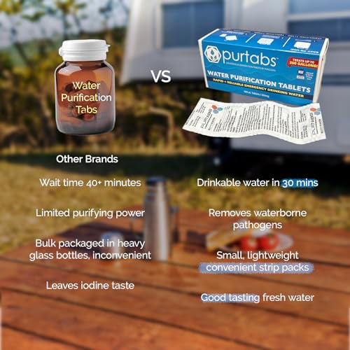 334g water purification tablets - 100 tabs pack for effective disinfection portable water treatment for emergency amp survival quick safe drinking water solution in 30 minutes