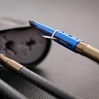 Vista 5 de Swhacker Cabezales anchos Levi Morgan Series de 2 cuchillas con bloqueo de hoja, corte de 2.5 pulgadas, azul, paquete de 3 Función de bloqueo