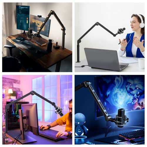 Ulanzi Ls24 Mic Boom Arm, Aluminum Microphone Arm Desk Mount For Podcast/Streaming/Gaming/Radio Studio With 1/4" 3/8" 5/8" Screw For Hyperx Quadcast, Blue Yeti, Fifine, Shure And Most Mic #TOP5