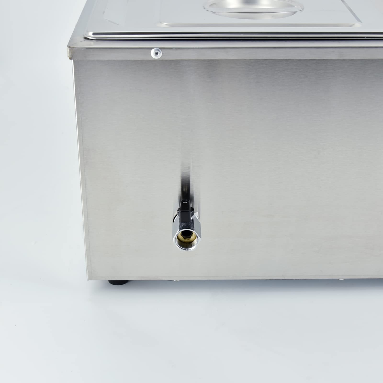 TAIMIKO Bain Marie électrique en Acier Inoxydable 220-240V 1500W Commercial Chauffe Plat 2 Bacs Casseroles avec Robinet de vidange Contrôle de la température