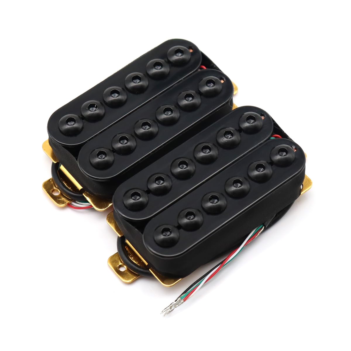 High Output Ceramic Humbucker Pickups - Invader Style Neck & Bridge Pickups for Electric Guitar, Metal/Rock Upgrade with Powerful Crunch & Sustain (Black)