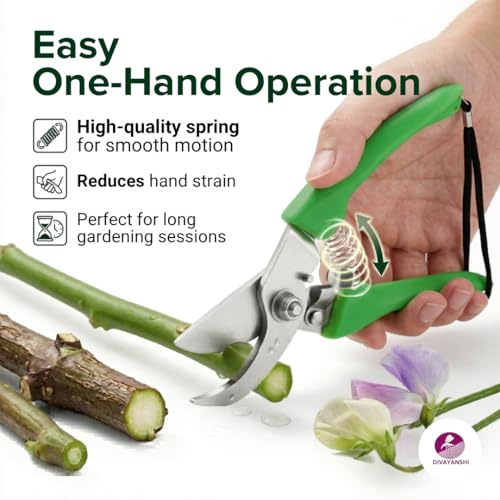 Image of Divayanshi Garden Cutter | Sharp Steel Blade Plant Cutter | Easy Grip Hand Tool | Perfect for Cutting Plants, Flowers & Small Branches