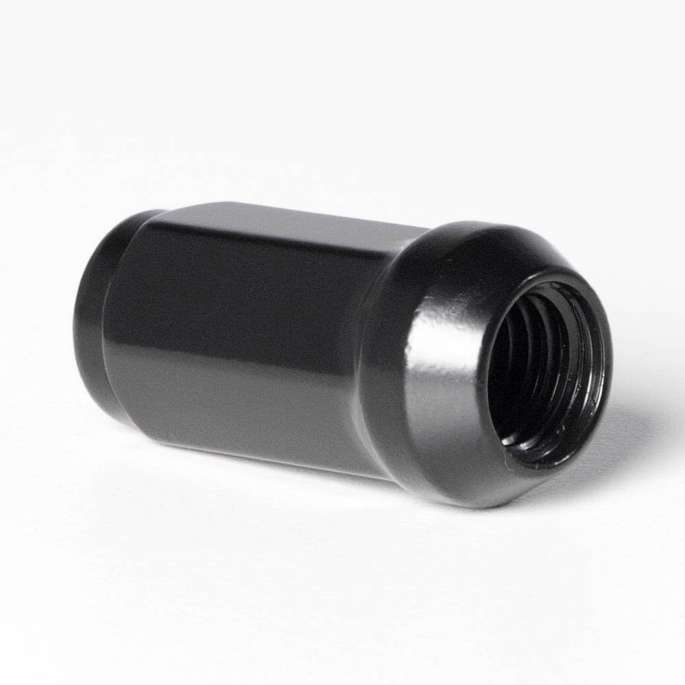 Circuit Performance 14x1.5 Black Closed End Bulge Acorn Lug Nuts Cone Seat Forged Steel (32 Pieces)