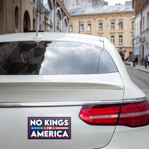 Image of (3pcs) [7.5 inchx3.75 inch] No Kings in America Bumper Sticker Since 1776 Resist Fascism Racism Stickers for Car Rejecting Kings Decal Leftist Activism Political Gifts Decor Car Truck Windows