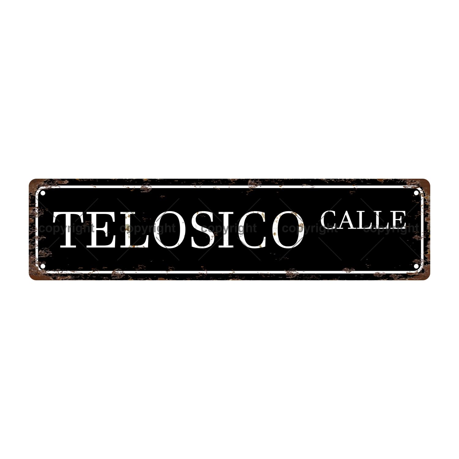 TELOSICO Calle Spanish Vintage Metal Tin Street Sign Bar Cafe Garage Cave Home Room Wall Bathroom Farmhouse Garden Porch Patio Decor,4x16 Inch