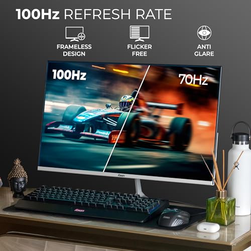 Image of Foxin 22 Inch FHD Flat LED Monitor 1920x1080 Pixel Elite Series | Flat Panel, HDMI & VGA Port, 100Hz Refresh Rate, Flicker-Free, Frameless, Slim Bezel, Wall Mountable, 16.7 M Colors | 3 Years Warranty