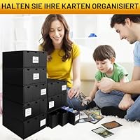 HIMOMO Sammelkarten-Aufbewahrungsbox für 14000+ Karten, Toploader Karten Aufbewahrungsbox mit 72 Kartenteilern, Trading Card Box für TCG,MTG,PTG, mit Etiketten & Klebeband (21-600CT) – Ansicht 8