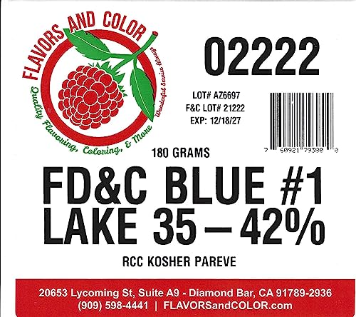 FLAVORSandCOLOR.com FD&C Blue #1 Lake HD (35-42%) 180 Grams