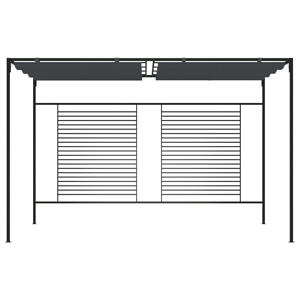 Tende a padiglione， Tetto Retrattile,Da Giardino Gazebo,Tende a padiglione， Zanzariera Adatto Per Terrazze, Balconi, Piscine, Giardini, Campeggio, Eventi 4x3x2,3 M Antracite