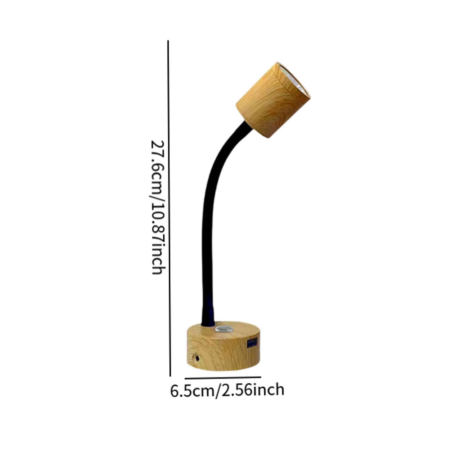 Lámpara de Lectura LED Flexible de Aluminio para Interiores, con Brazo Giratorio, Puerto USB Y Control Táctil Regulable, Largo Negro