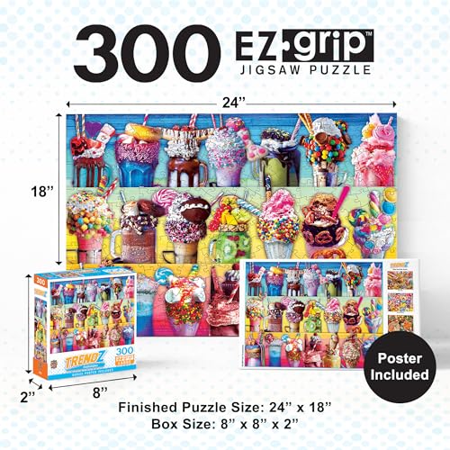 Rompecabezas MasterPieces Trendz - Freakshakes de 300 piezas con agarre fácil, multicolor, 18" x 24" miniatura 2