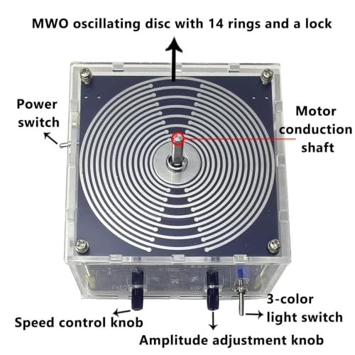 JYSWDZ 100mm Electric Oscillating Disc, Rotatable Tesla Polarizing Disc, 12 LEDs are Arranged in A Matrix, 360 Degree Knob, Energieversorgung Harmonisches Balancing, for Yoga Room Ornament - Image 4
