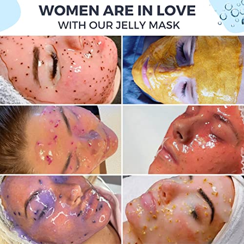 Jelly Face Mask For Facials - Hyaluronic Acid Hydrating, Brightening & Nourishing Jelly Mask With Free Jade Roller & Spatula | Professional Hydrojelly Masks | Vajacial Jelly Mask Powder | 23 Oz Jar Face Mask Skin Care #TOP5