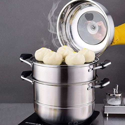 AYHa Large Capacity Steamer Pot|Stock Pot| Multi Food Cook Pot|Induction Pans with Tempered Glass Lid and Bakelite Handle| Suitable for All Hobs Including Induction,40cm